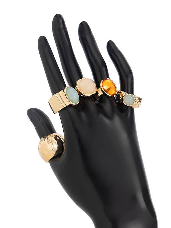 Geometric Ringent Rings Accessories: GOLD / One_size