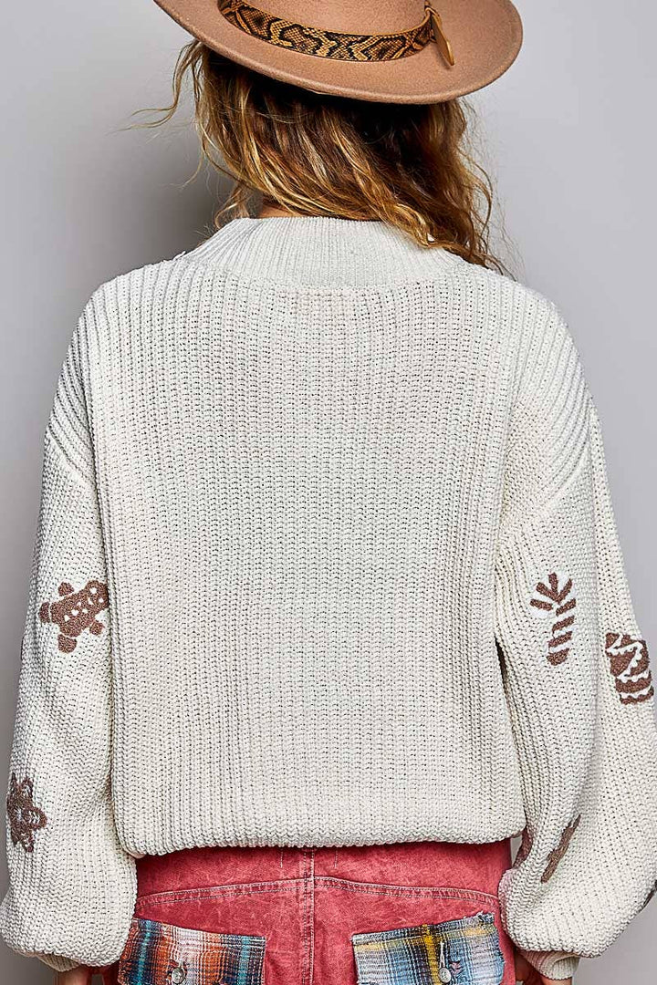 Christmas-Inspired Cozy Chenille Sweater Cropped Fit Top