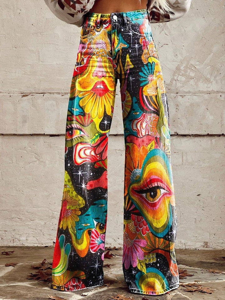 Bronc Rider Women's Wide Leg 3D Heat Transfer Printing Long Pants: 9 / S