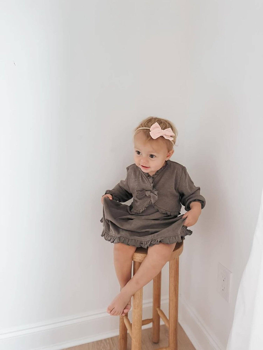 Feather | Organic Pointelle Ruffle Sweater