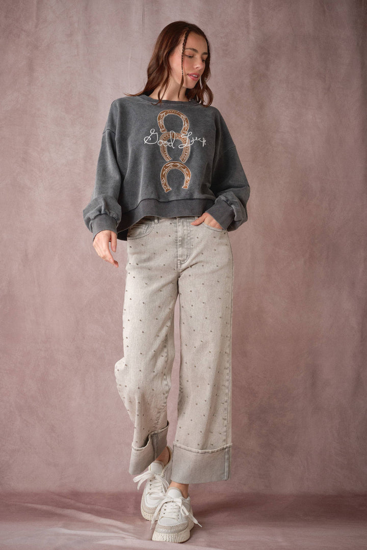 Western Horseshoe Mineral Wash Sweatshirt