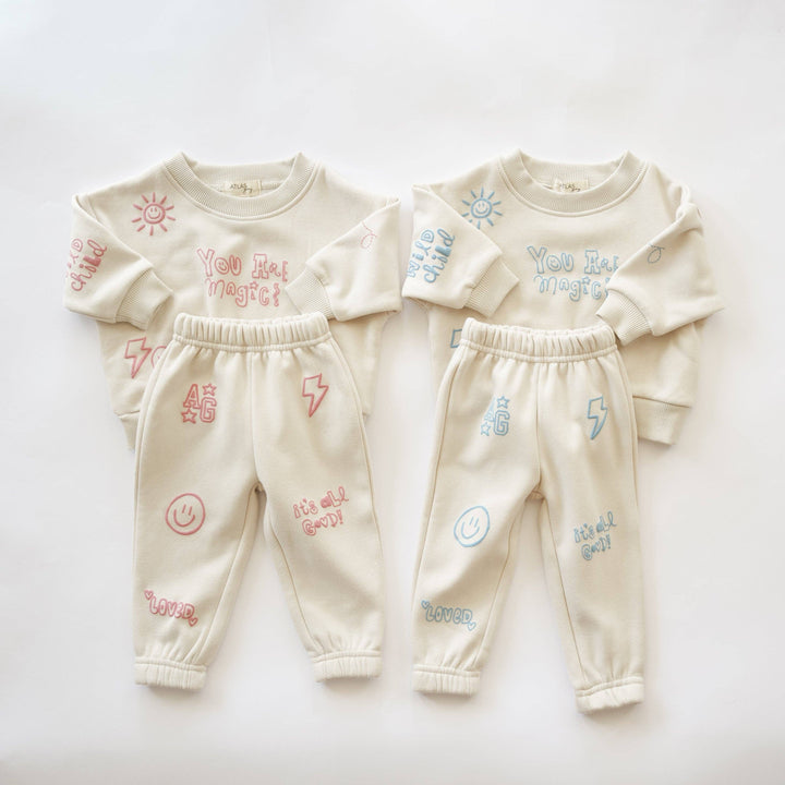 You Are Magic Sweat Set: Heathered Oatmeal / 4-5T