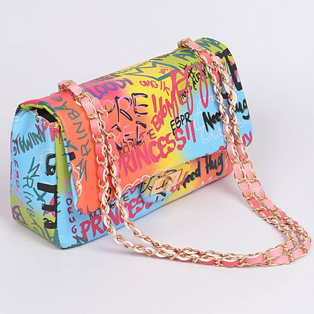 Graffiti Gradiating Clutch: Black