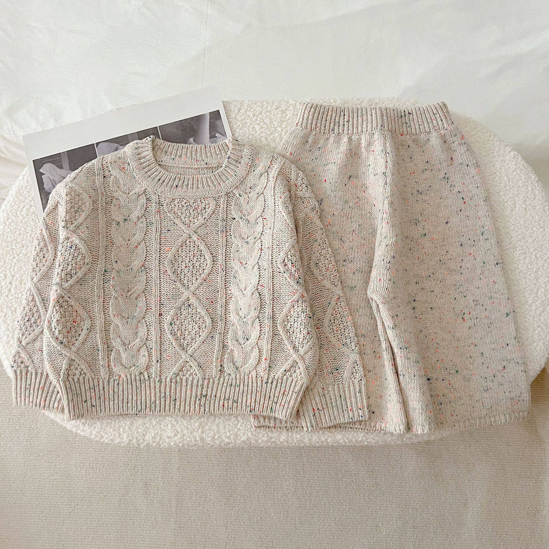 Baby Cable Knit Sweater & Cropped Pants Set