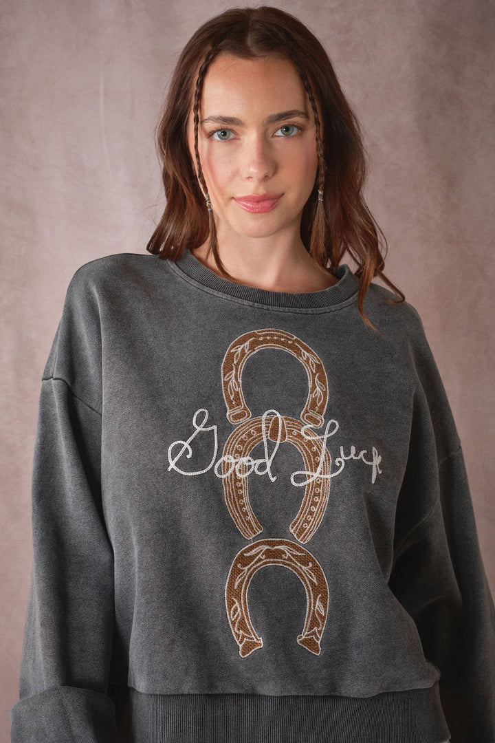 Western Horseshoe Mineral Wash Sweatshirt