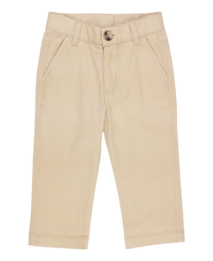 Boys Khaki Stretch Chino Pants: Off-White / 4T