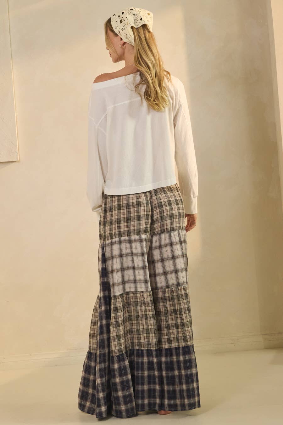 Relaxed Patchwork Pants Blue