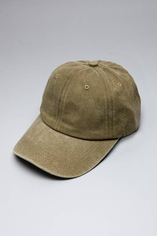 VINTAGE WASHED BASEBALL CAP 40HW702: Washed Military