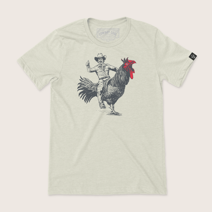 Rooster Roundup T-Shirt: Heather Dust / XL