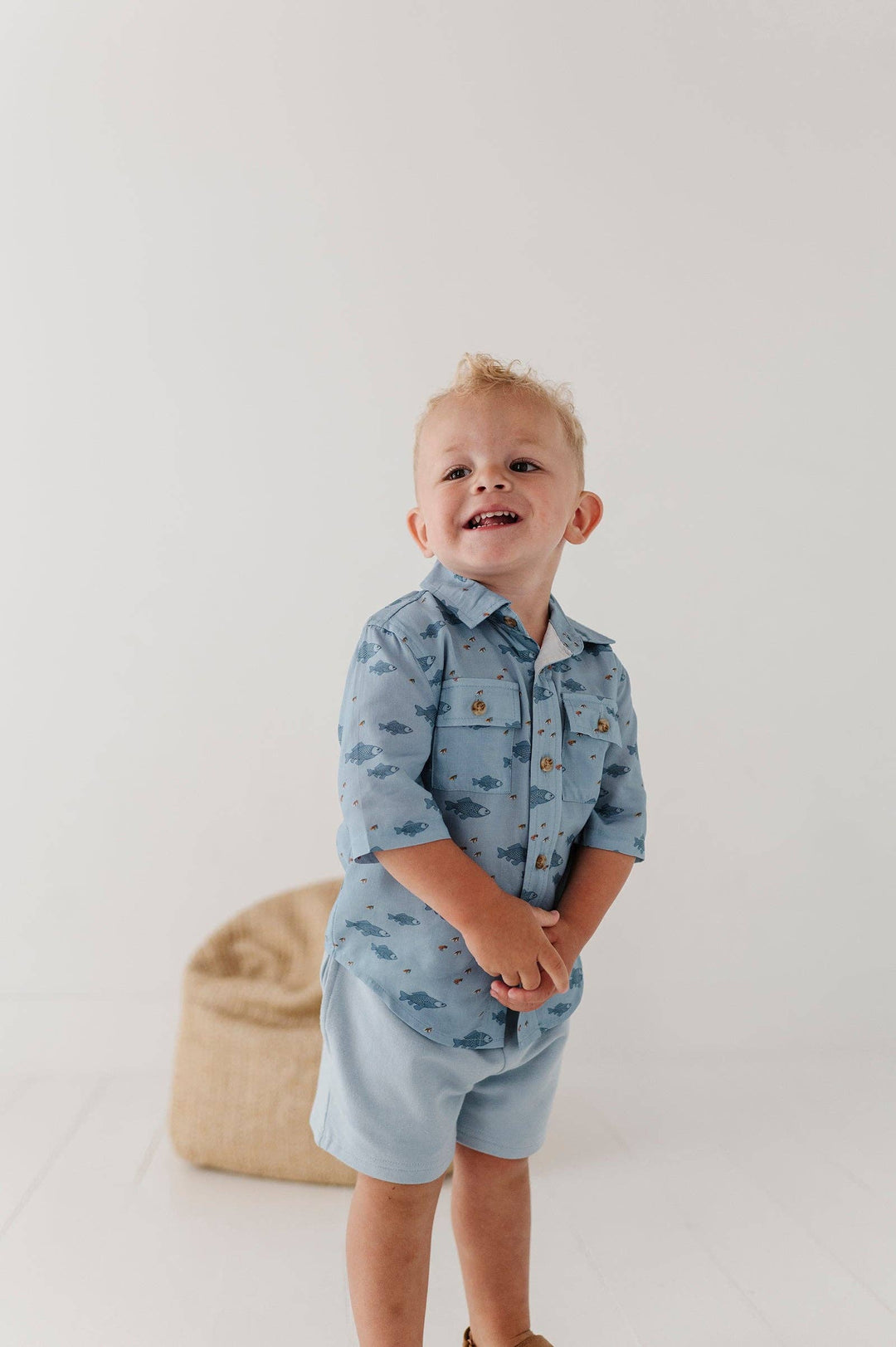 Babysprouts Boy's Everyday Shorts: Storm Cloud