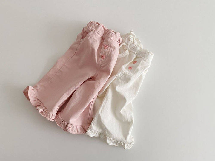 Ruffle Hem Baby Cotton Pants