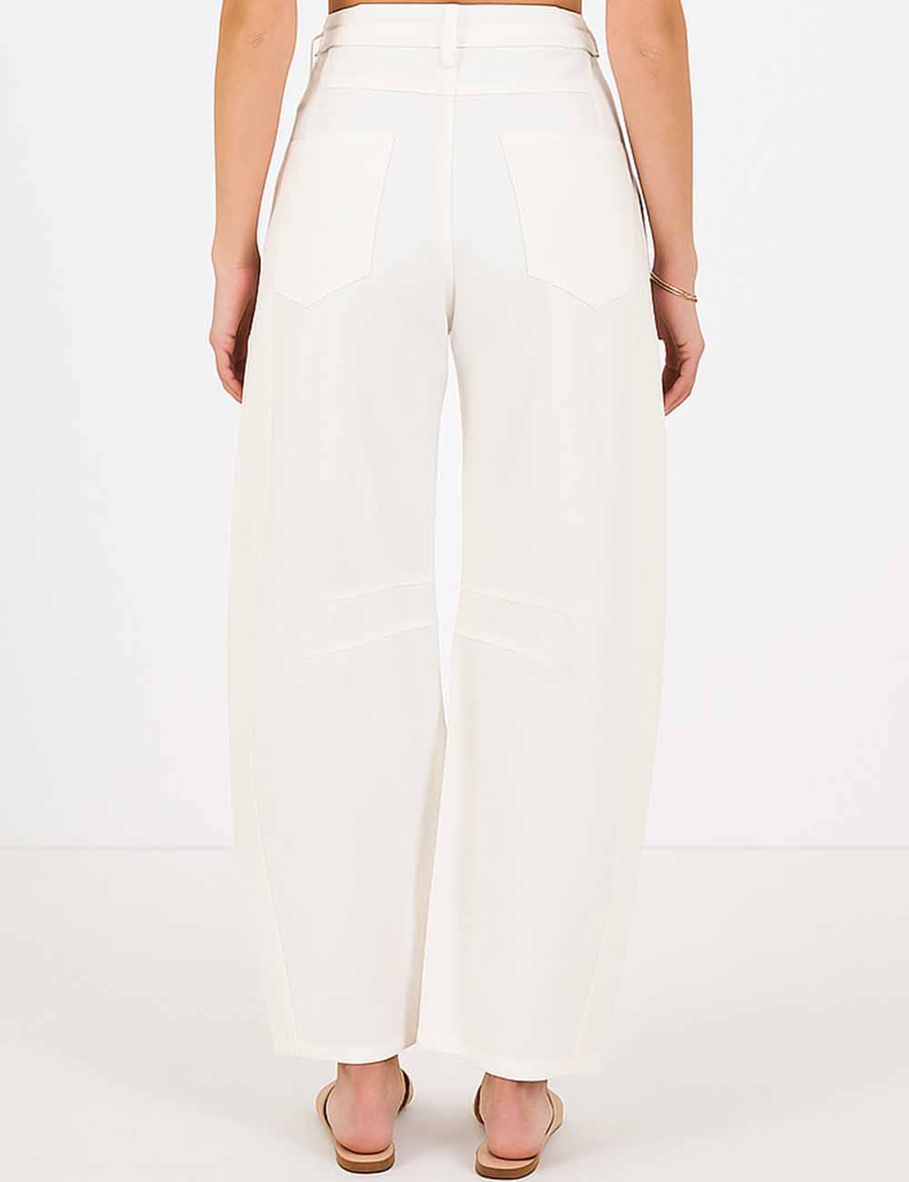 Ladies Mid Rise Wide Leg Barrel Jeans SKP522: Denim Blue / XS