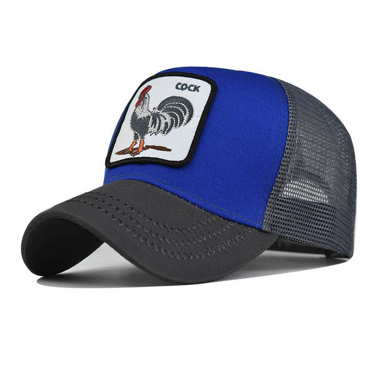 NEW ANIMAL EMBROIDERED BREATHABLE MESH TRUCKER HAT_CWAH1357: DARKGREY / (OS) 2