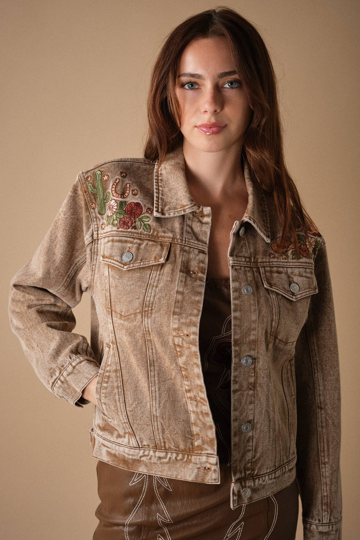 Western Embroidered Denim Jacket
