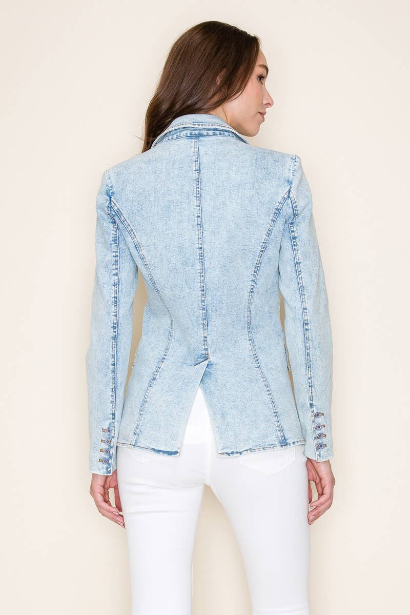 PREMIUM STRUCTURED LINED DENIM BLAZER