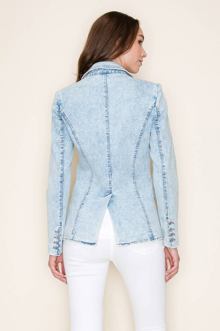 PREMIUM STRUCTURED LINED DENIM BLAZER
