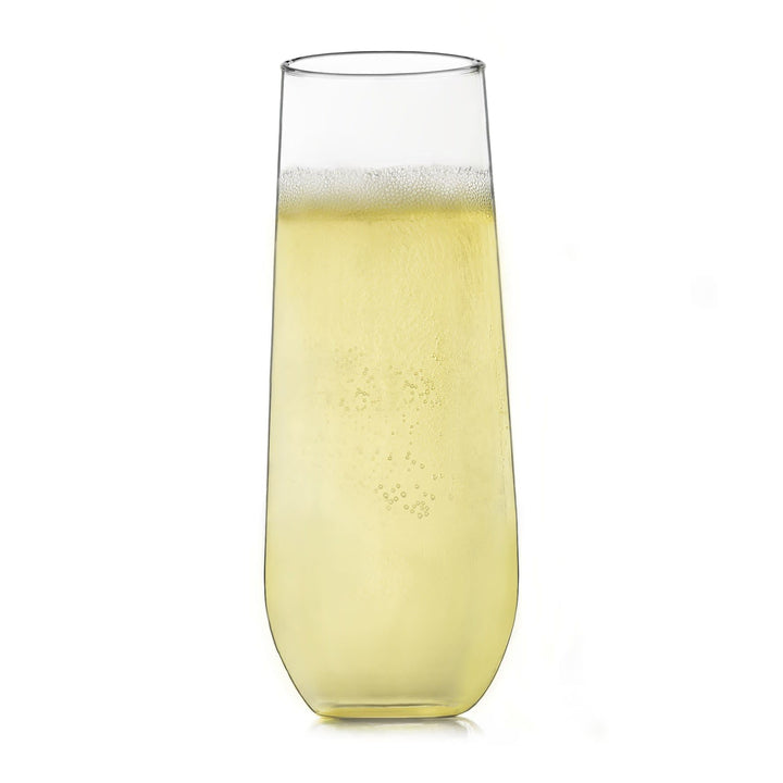 Libbey Stemless Champagne Flute Glasses, 8.5oz, Set of 12