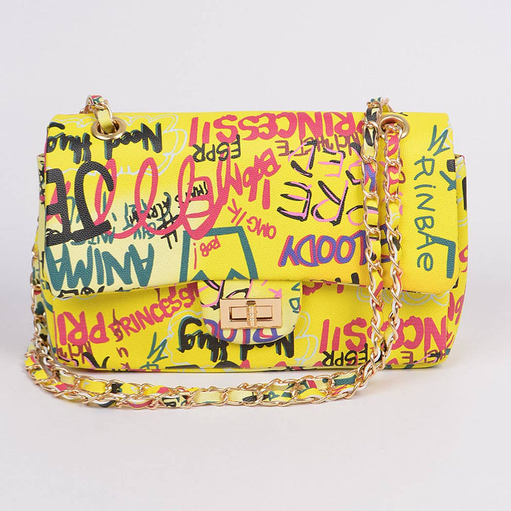 Graffiti Gradiating Clutch: Black