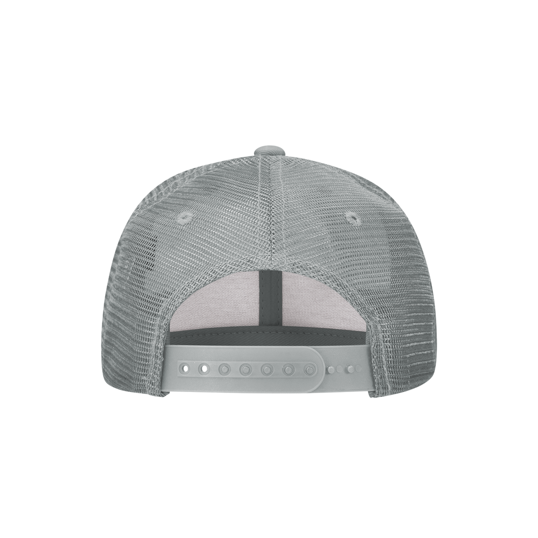 Decky 5010 - Kids Youth Trucker Hat, Flat Bill Snapback - 50: Heather Grey