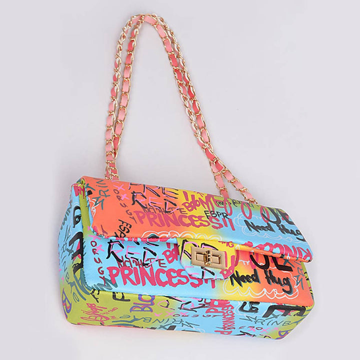 Graffiti Gradiating Clutch: Camel