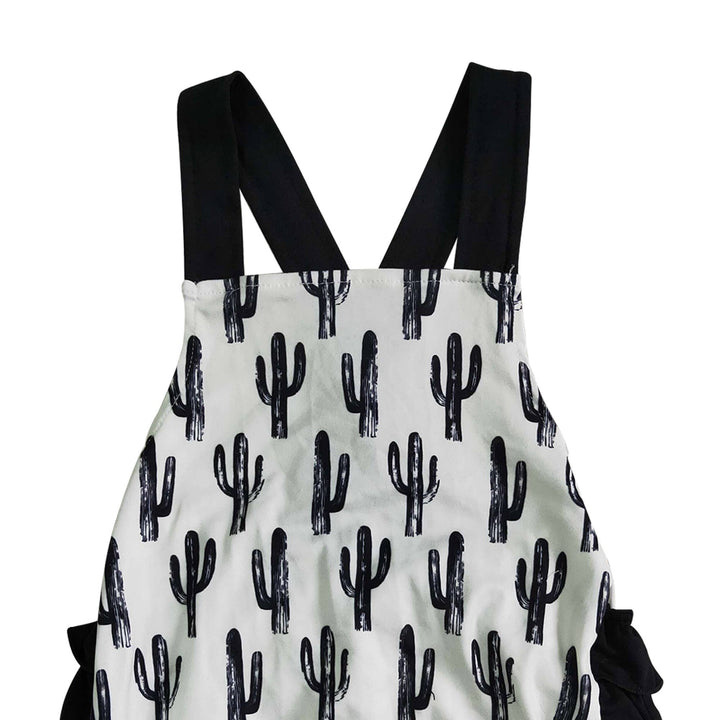 Baby girls summer cactus ruffle bubble rompers