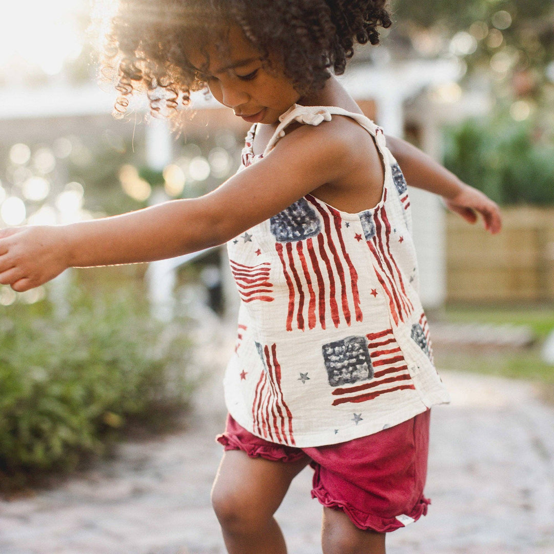 American Flag Girls Tank & Shorts Set