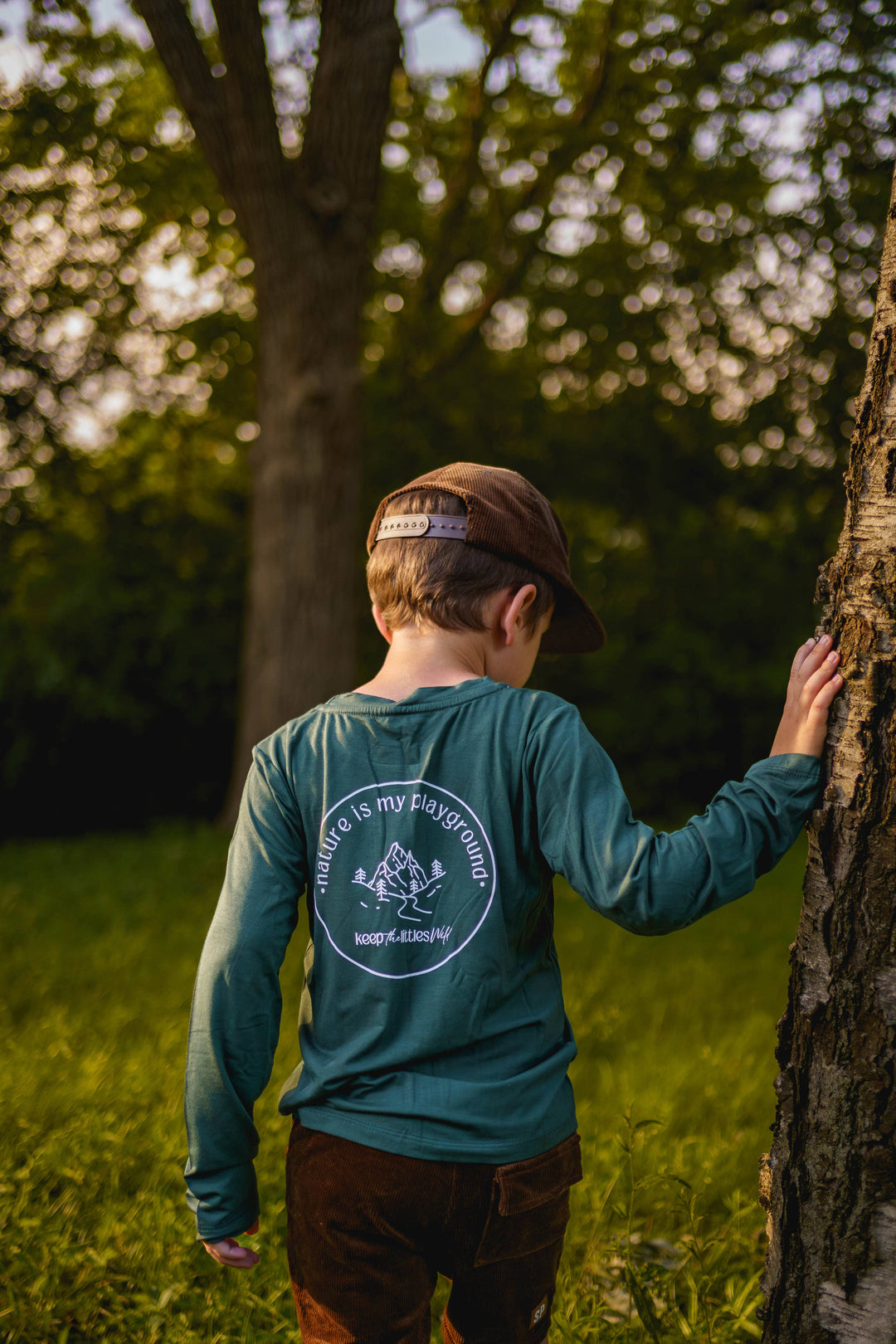 Hunter green bamboo nature is my playground: 2-3Y