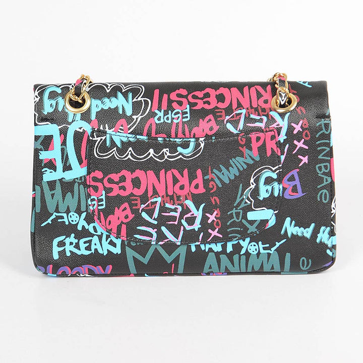 Graffiti Gradiating Clutch: Burgundy
