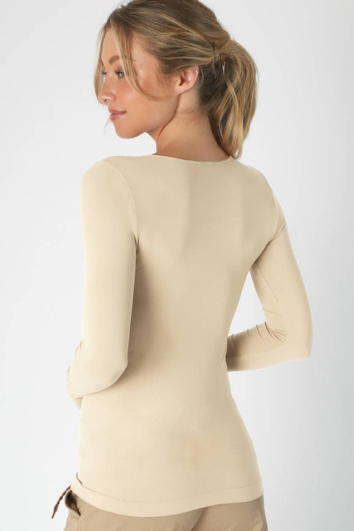 NS5423 - Long Sleeve Crew Neck Top: 7 White