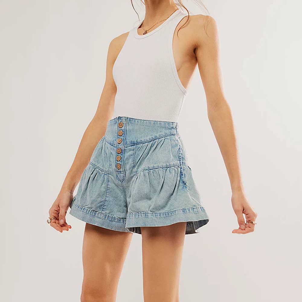 Denim Short: SKY BLUE