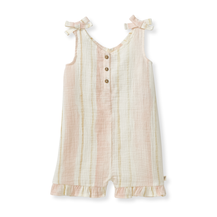 Pacific Stripe Organic Girls Romper