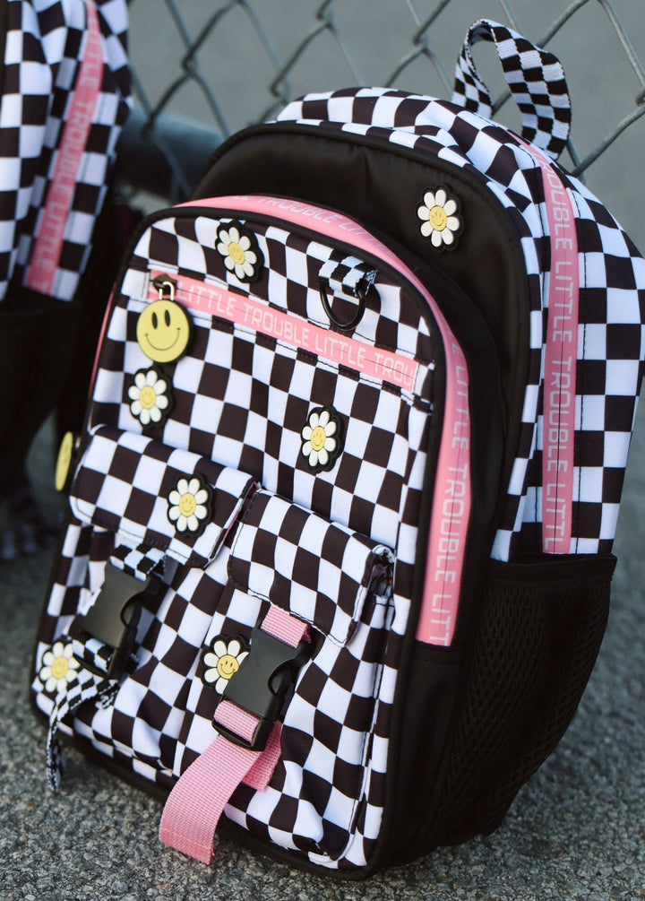 Daisy Checker Black Backpack: Classic
