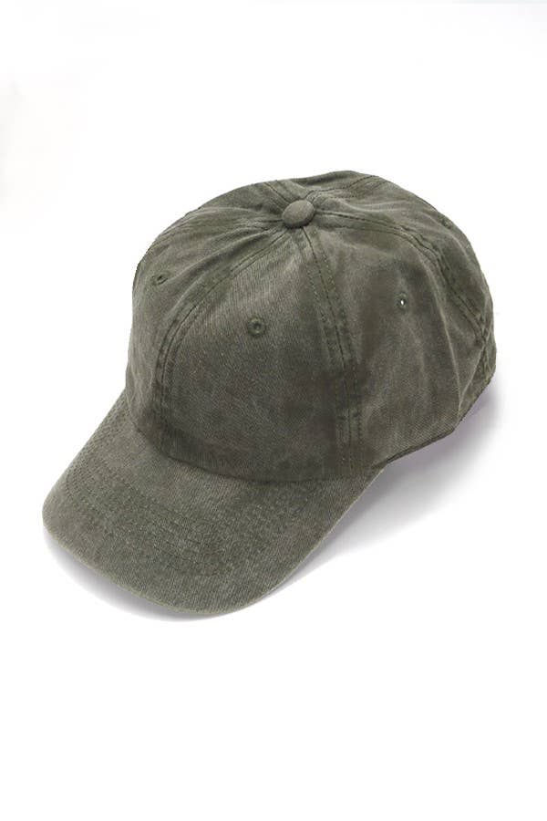 VINTAGE WASHED BASEBALL CAP 40HW702: Washed Military