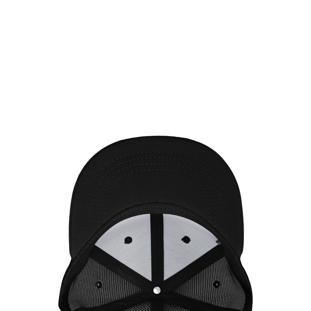 Decky 5010 - Kids Youth Trucker Hat, Flat Bill Snapback - 50: Black