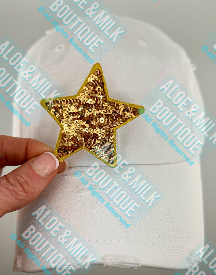 New Sequin Star Small, sequin star patch, cheer patch: Black