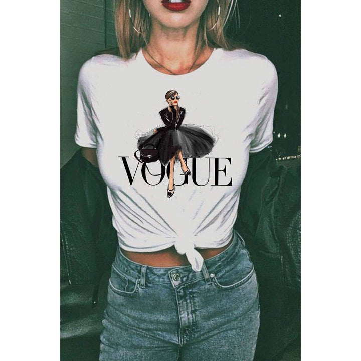VOGUE GRAPHIC WOMEN TEE: WHITE / S