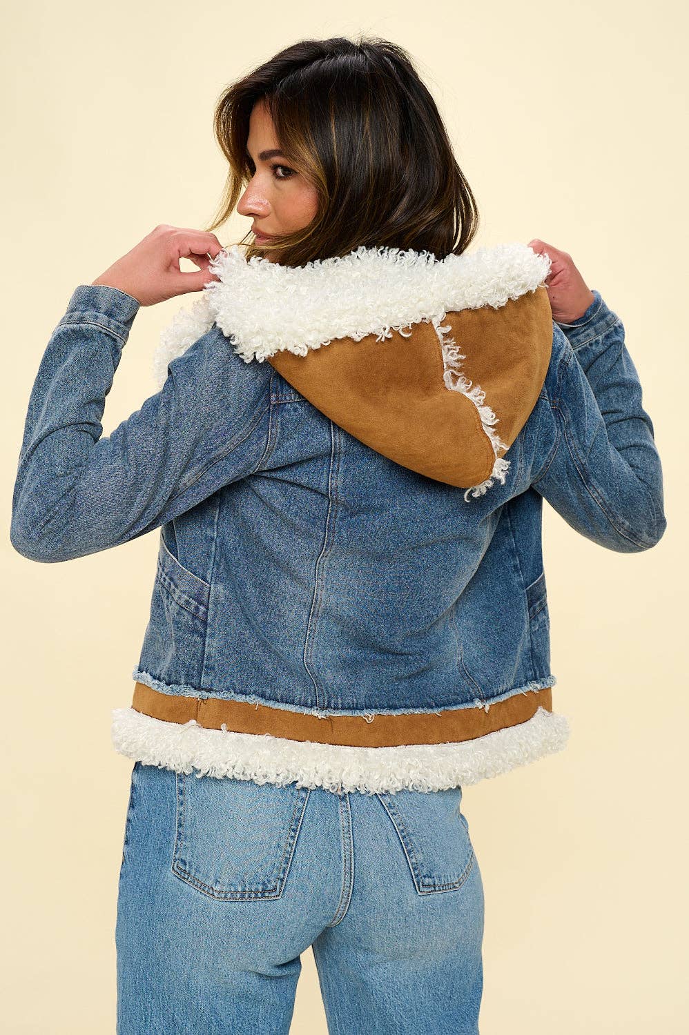 DB131L1: Snowdrift Sherpa Denim Jacket (OPEN PACK): Washed Blue / XS