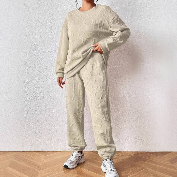 Cozy Cable Knit Lounge Set Women Soft Warm Two Piece Outfit