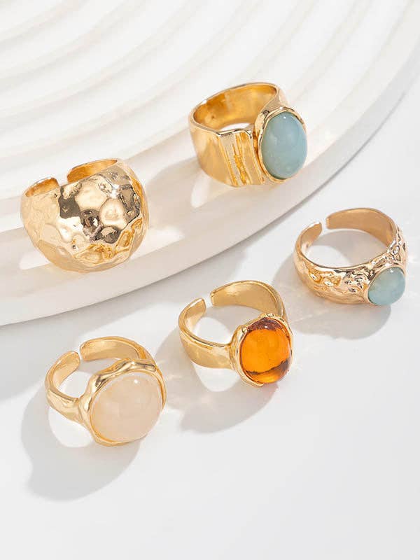 Geometric Ringent Rings Accessories: GOLD / One_size