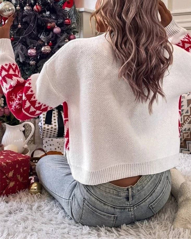 Santa Baby Christmas Knit Pullover Sweater: Red / L