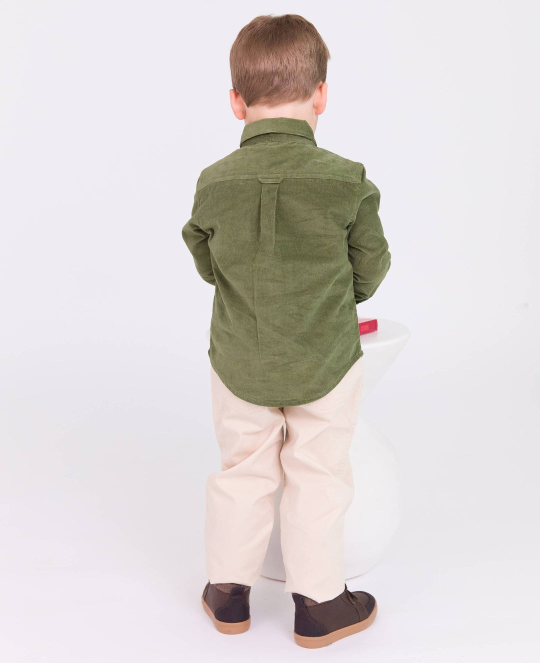 Boys Khaki Stretch Chino Pants: Off-White / 4T