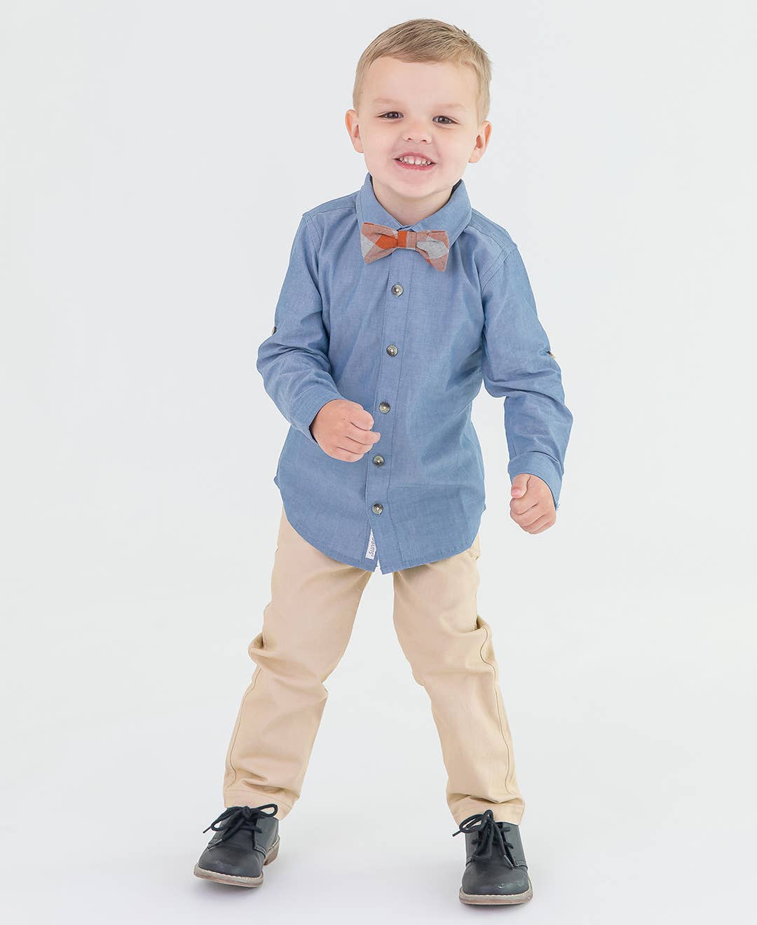 Boys Khaki Stretch Chino Pants: Off-White / 4T