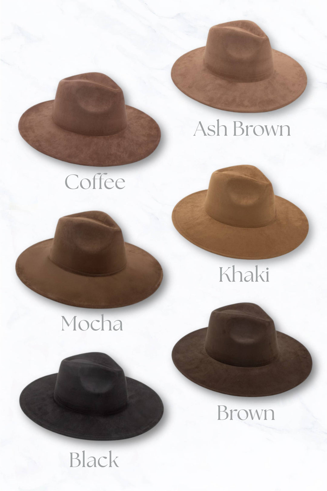Suede Large Eaves Peach Top Fedora Hat: Stone Grey