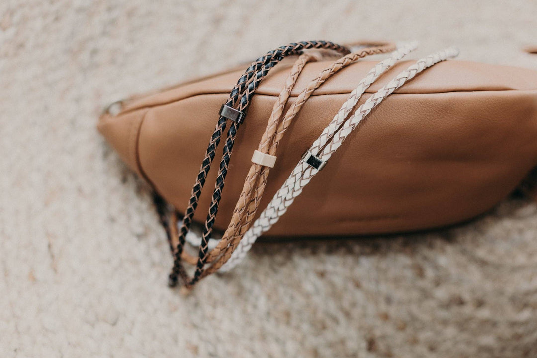 Genuine Leather Braided Hat Band: Saddle