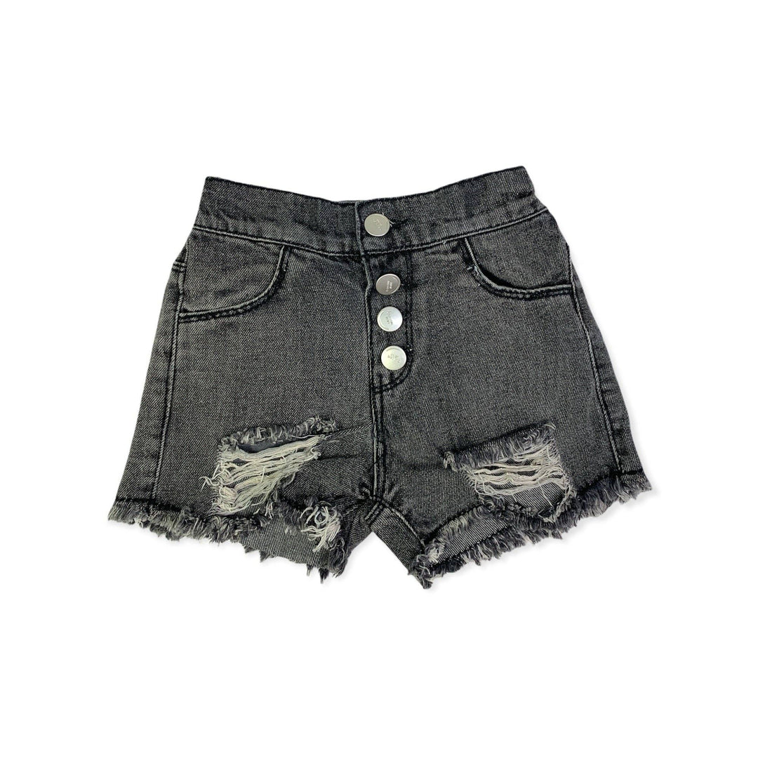 Ace Distressed Denim Short: Medium Blue