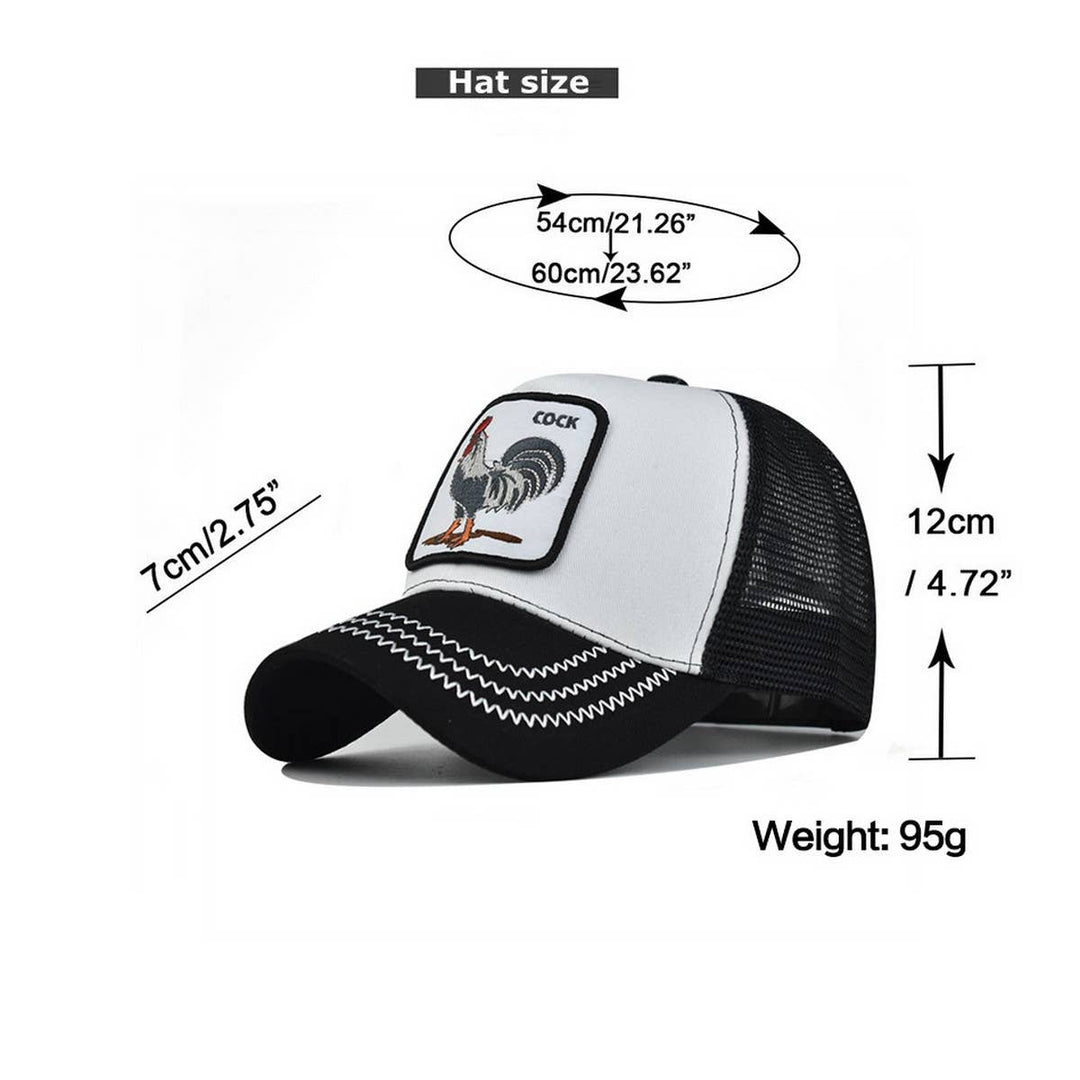 NEW ANIMAL EMBROIDERED BREATHABLE MESH TRUCKER HAT_CWAH1357: DARKGREY / (OS) 2