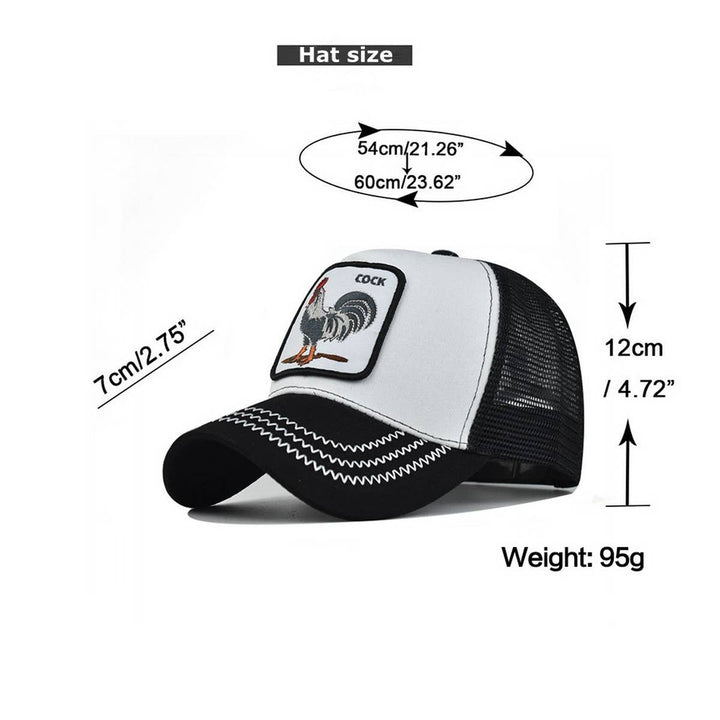 NEW ANIMAL EMBROIDERED BREATHABLE MESH TRUCKER HAT_CWAH1357: DARKGREY / (OS) 2