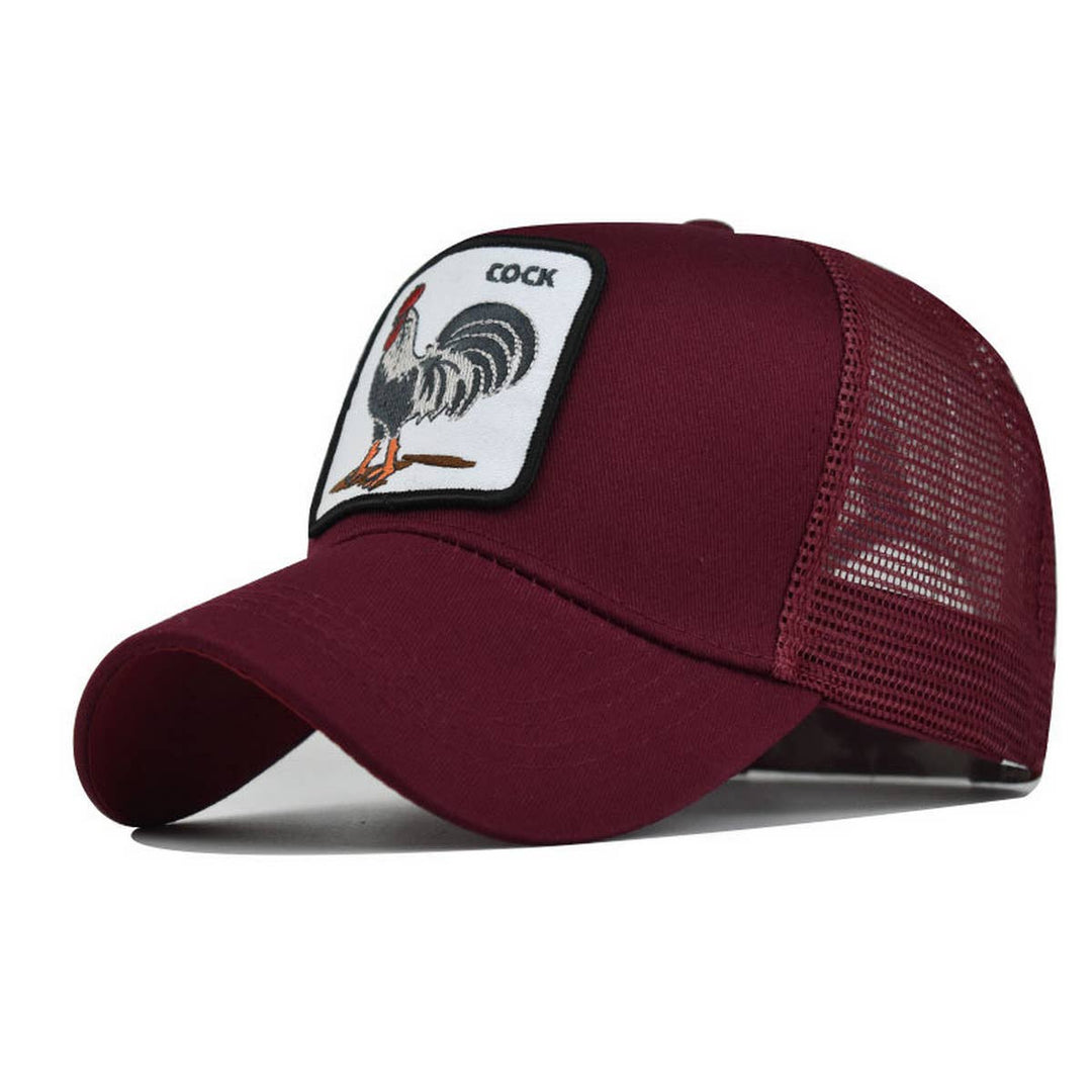 NEW ANIMAL EMBROIDERED BREATHABLE MESH TRUCKER HAT_CWAH1357: DARKGREY / (OS) 2