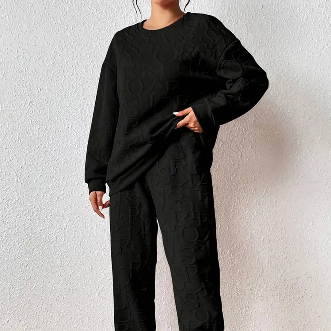 Cozy Cable Knit Lounge Set Women Soft Warm Two Piece Outfit
