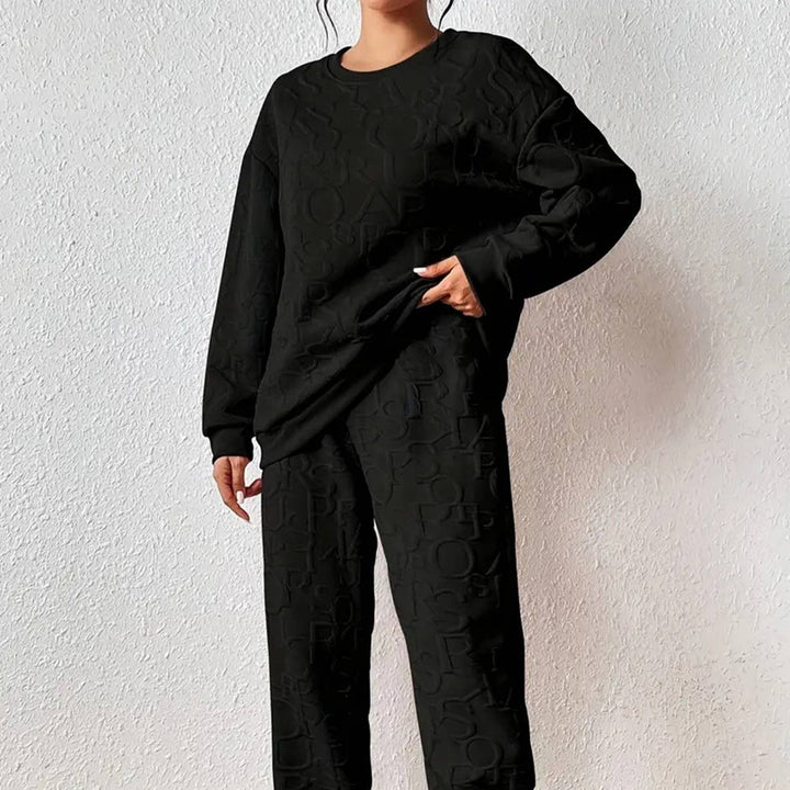 Cozy Cable Knit Lounge Set Women Soft Warm Two Piece Outfit